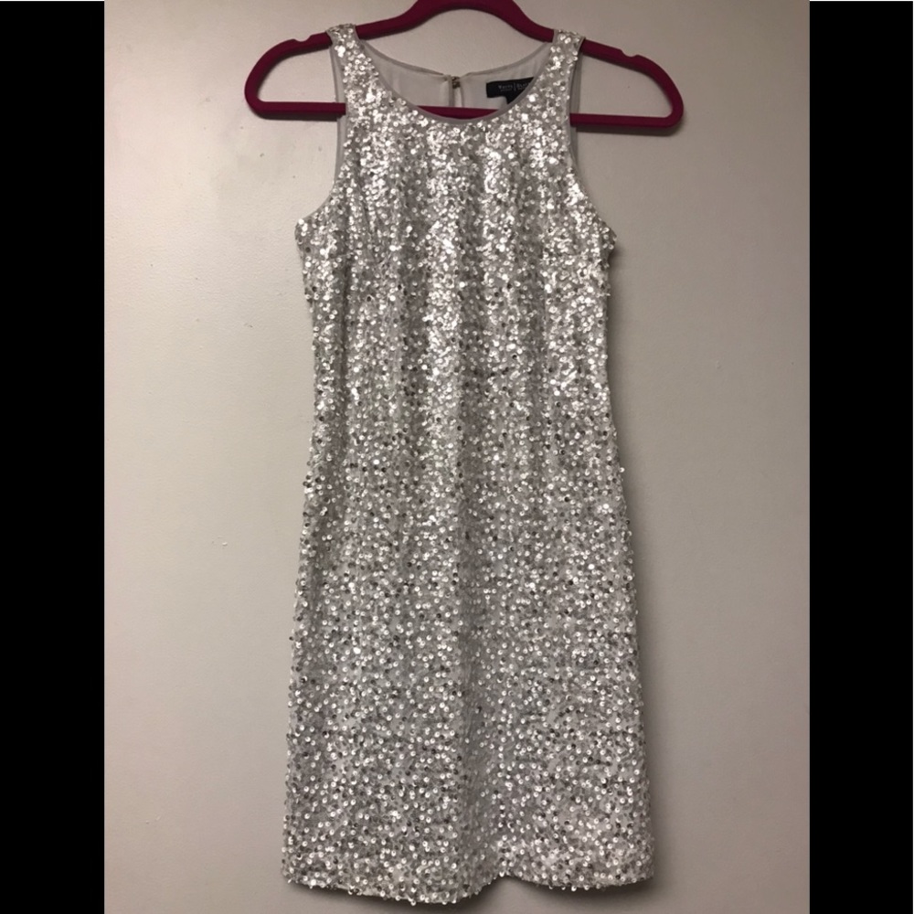 White House Black Market Silver Sequin Cocktail